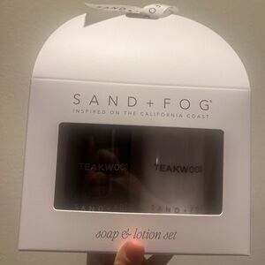 Sand + Fog Teakwood soap & lotion set